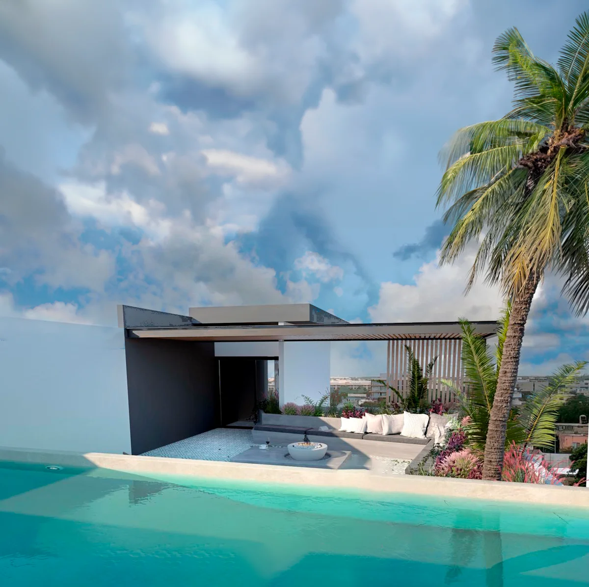 Image of a Rooftop Terrace, featuring Infinity Pool and Private Pool.
