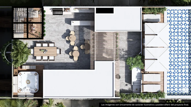 Image of a Rooftop Terrace, featuring Swimming Pool and Jacuzzi.