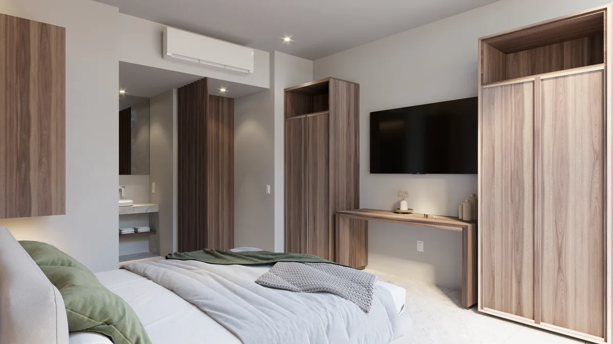 Image of a Bedroom Suite, featuring En-suite Bathroom and Modern Design.