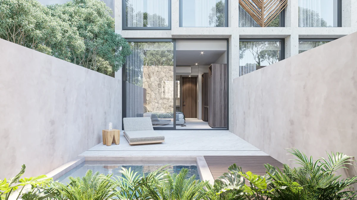 Image of a Private Plunge Pool, featuring Private Patio and Modern Architecture.
