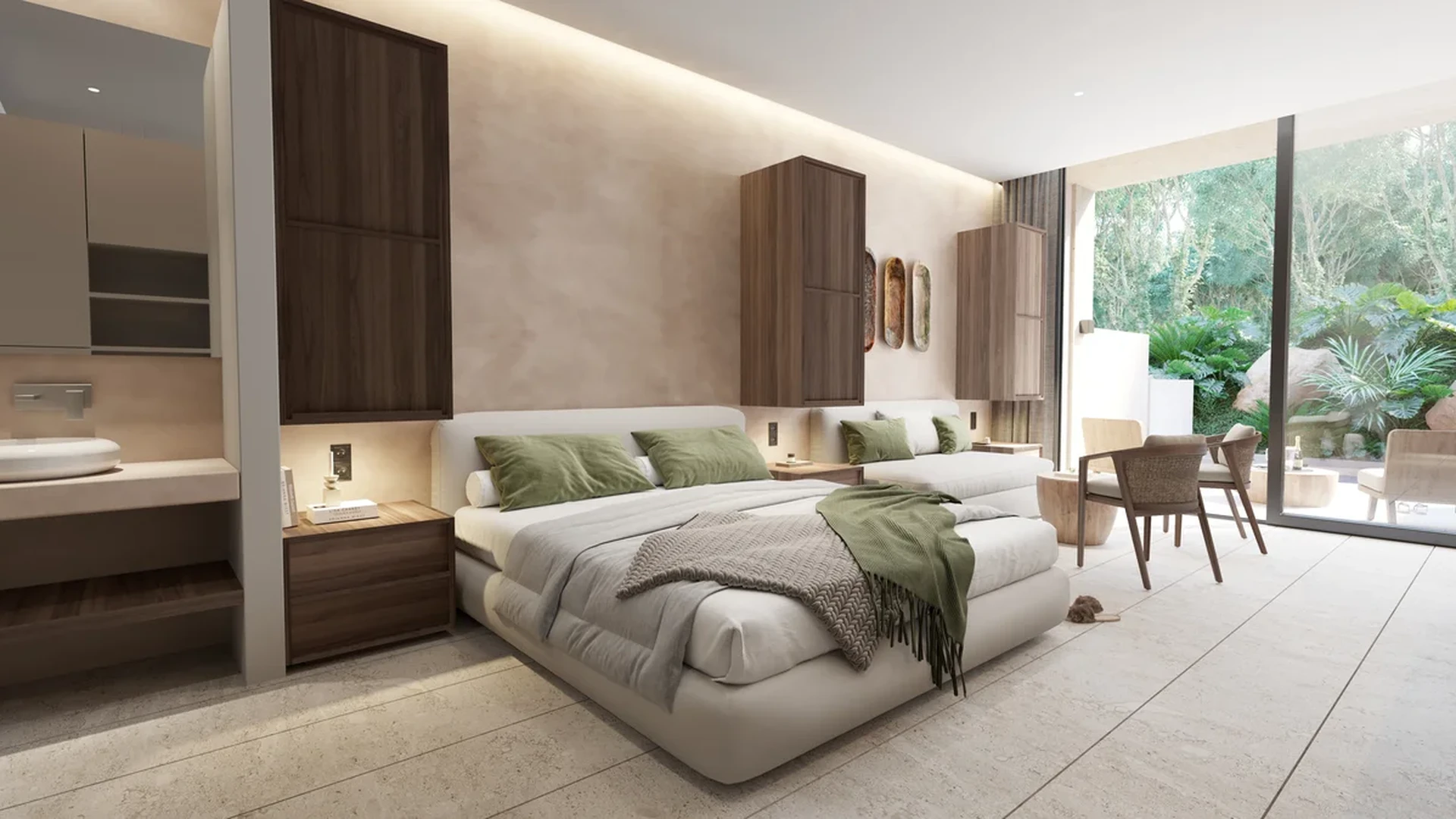 Image of a Luxury Bedroom Suite, featuring Private Terrace and Indoor-Outdoor Living.