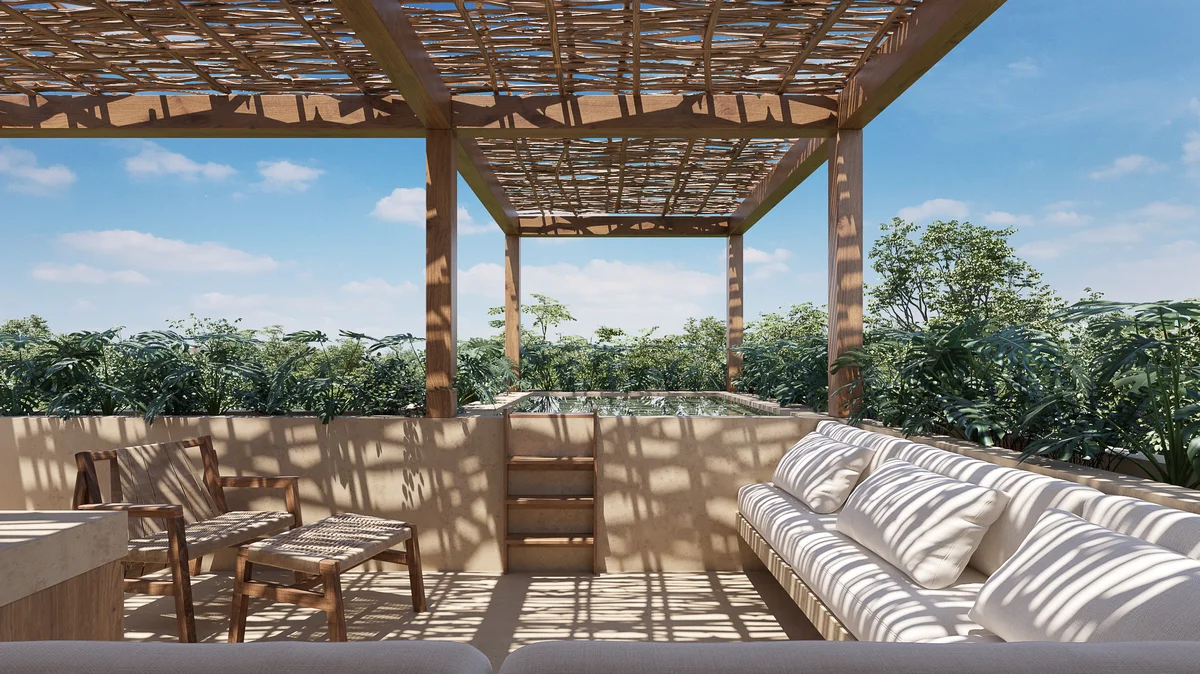 Image of a Rooftop Terrace, featuring Plunge Pool and Outdoor Lounge.