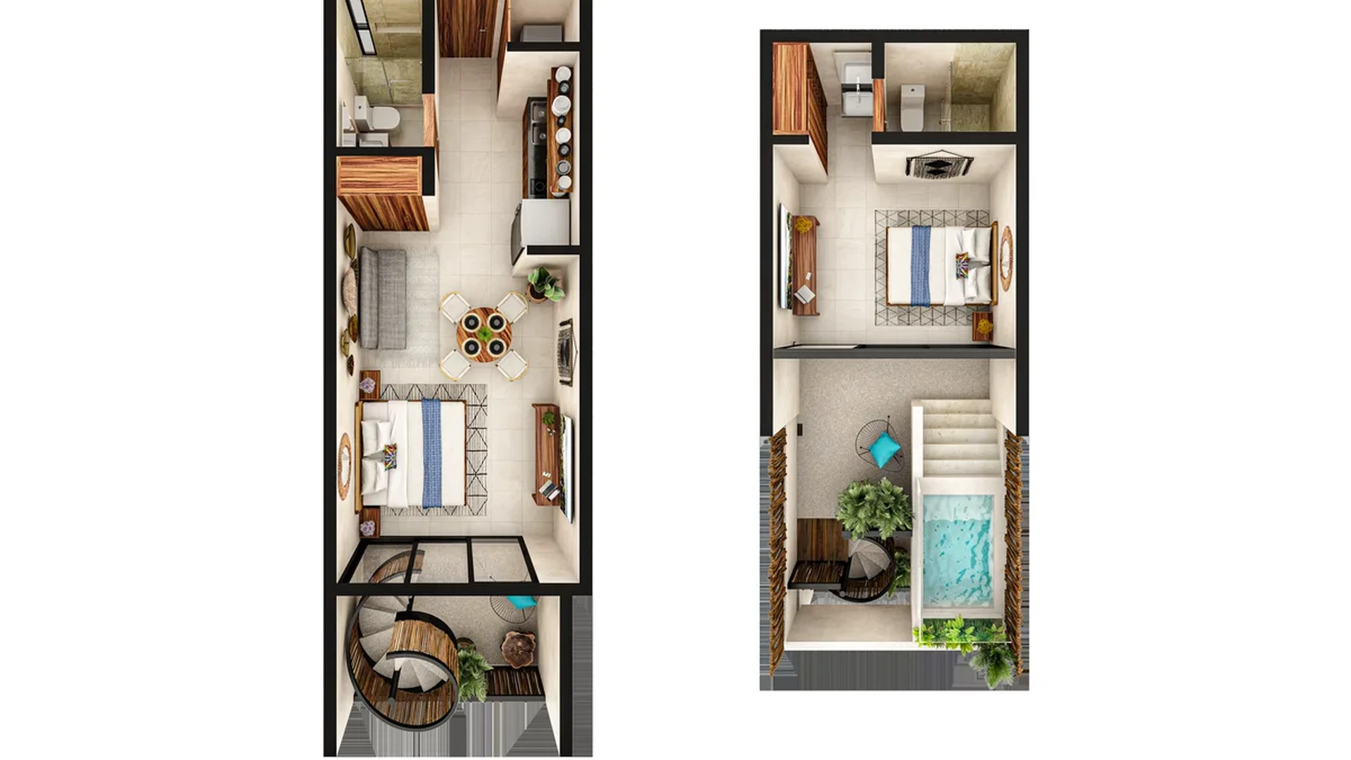 Image of a Two-Level Loft, featuring Private Plunge Pool and Rooftop Terrace.