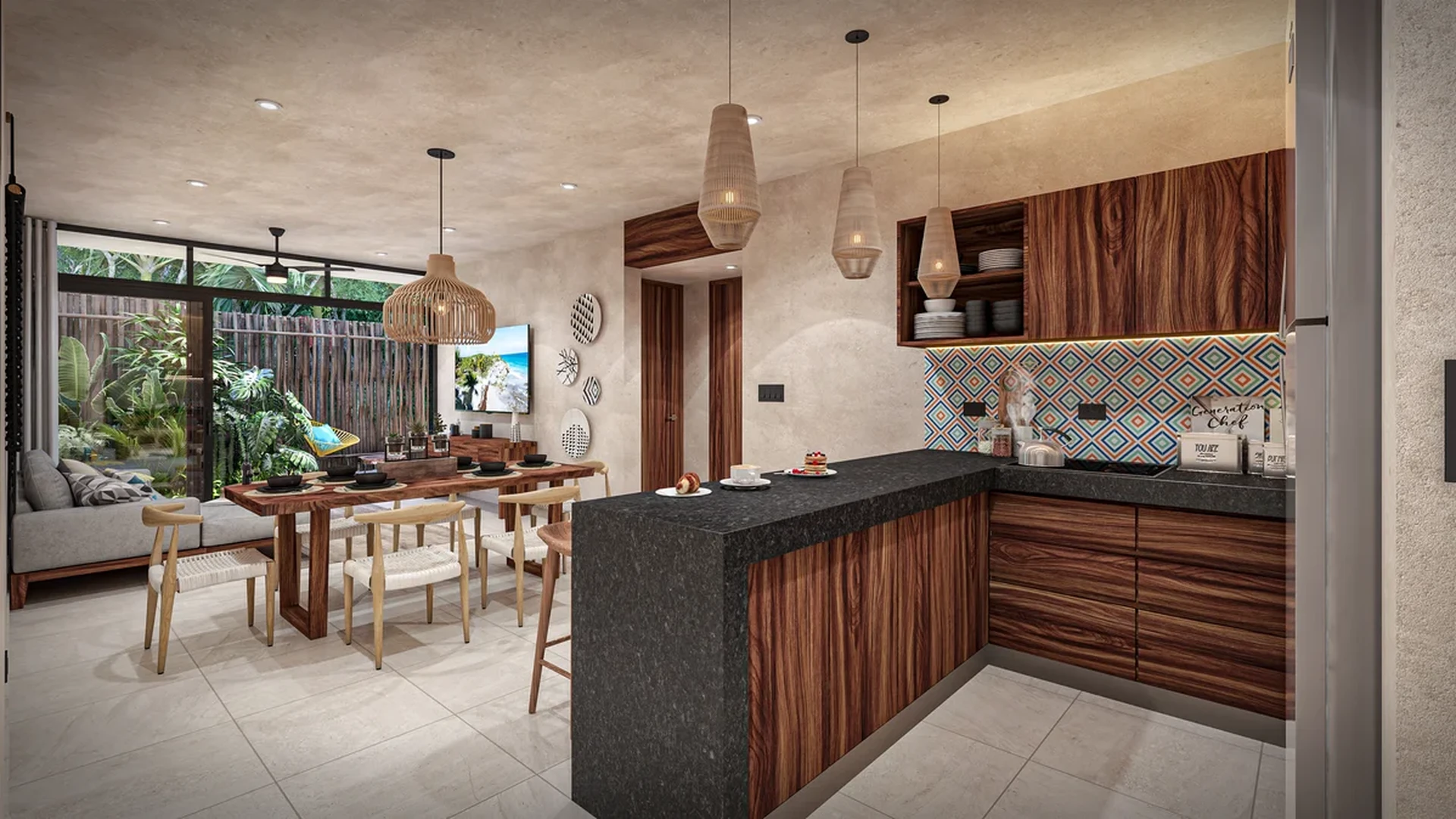 Image of a Open-Concept Living, featuring Gourmet Kitchen and Kitchen Island.