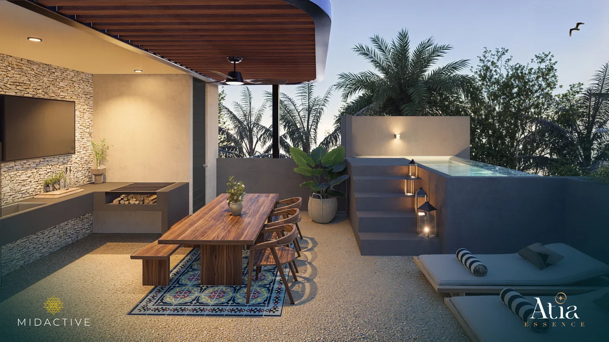 Image of a Rooftop Terrace, featuring Private Plunge Pool and Outdoor Kitchen.