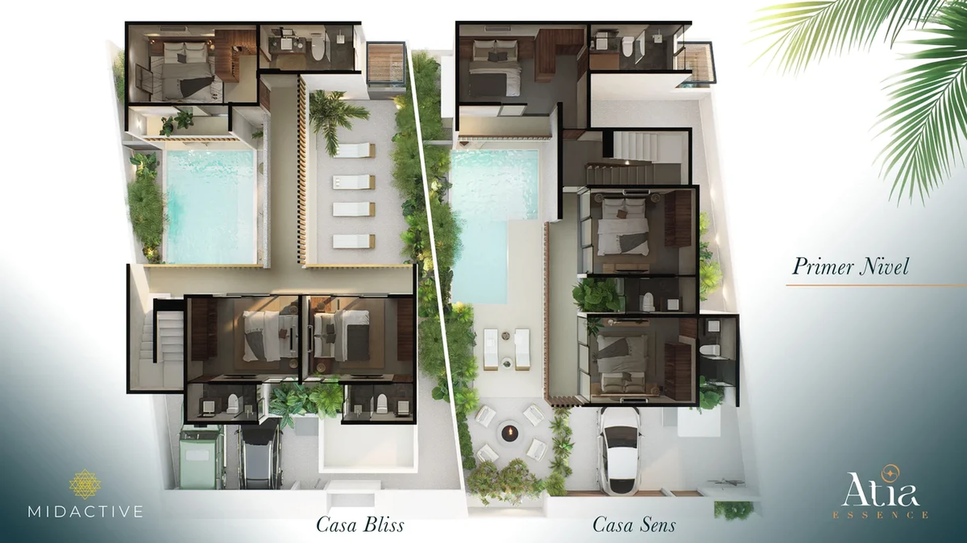Image of a Architectural Floor Plan, featuring Private Pool and Landscaped Courtyard.