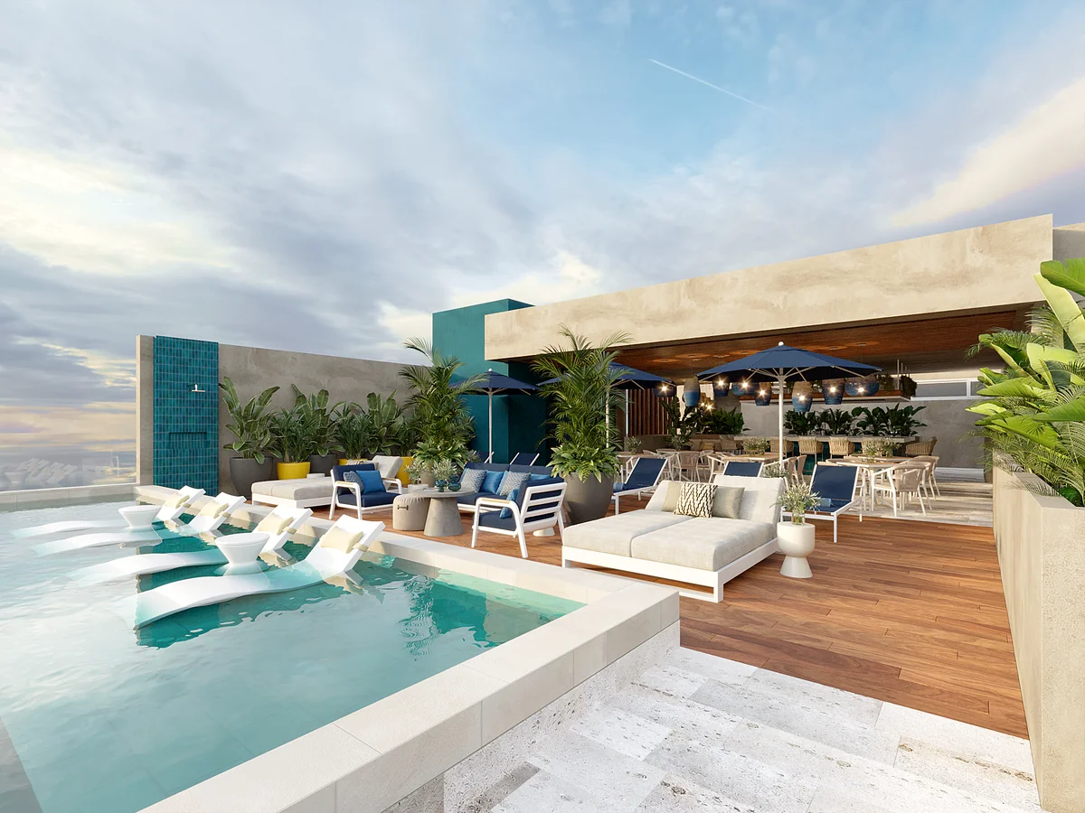 Image of a Rooftop Pool, featuring Sundeck and Outdoor Lounge.