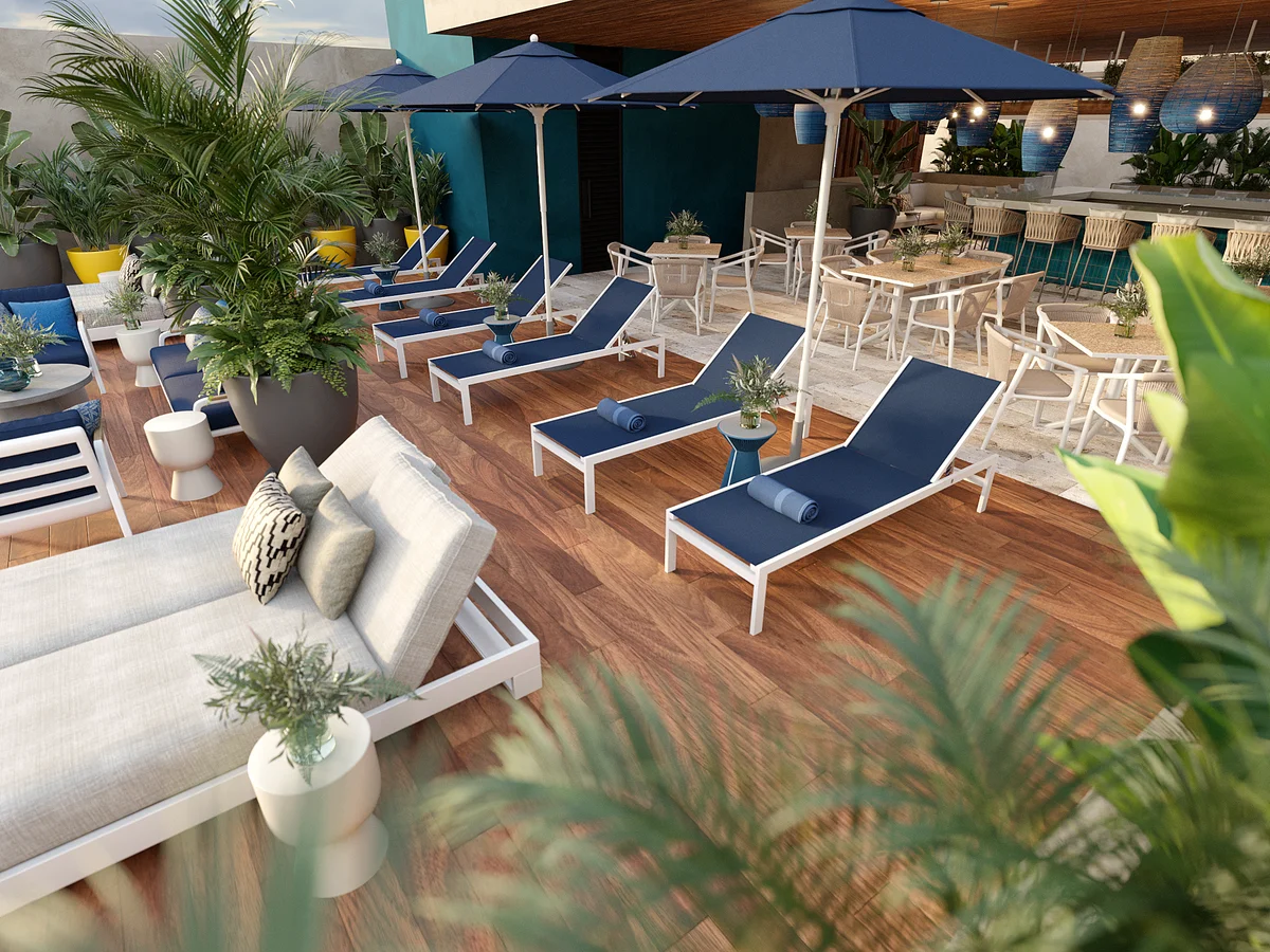 Image of a Rooftop Terrace, featuring Outdoor Lounge and Sundeck.