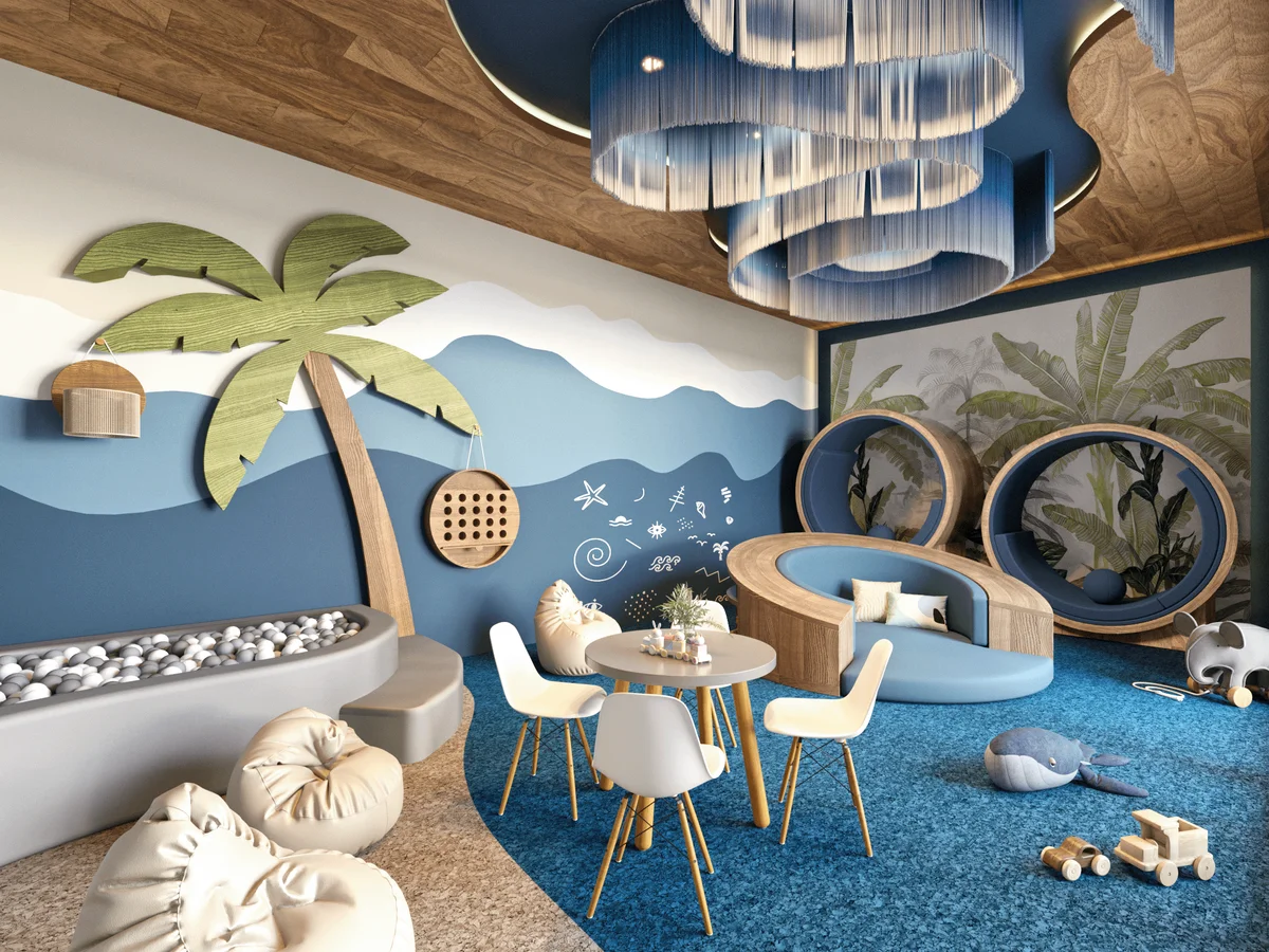 Image of a Children's Playroom, featuring Kids Club and Nautical Themed Design.
