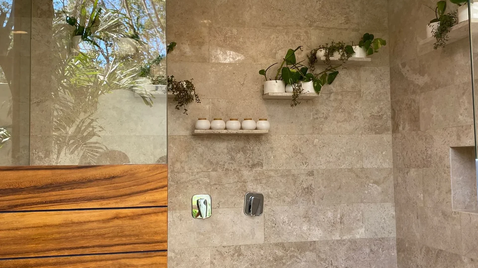 Image of a Spa-like Bathroom, featuring Walk-In Shower and Rainfall Showerhead.
