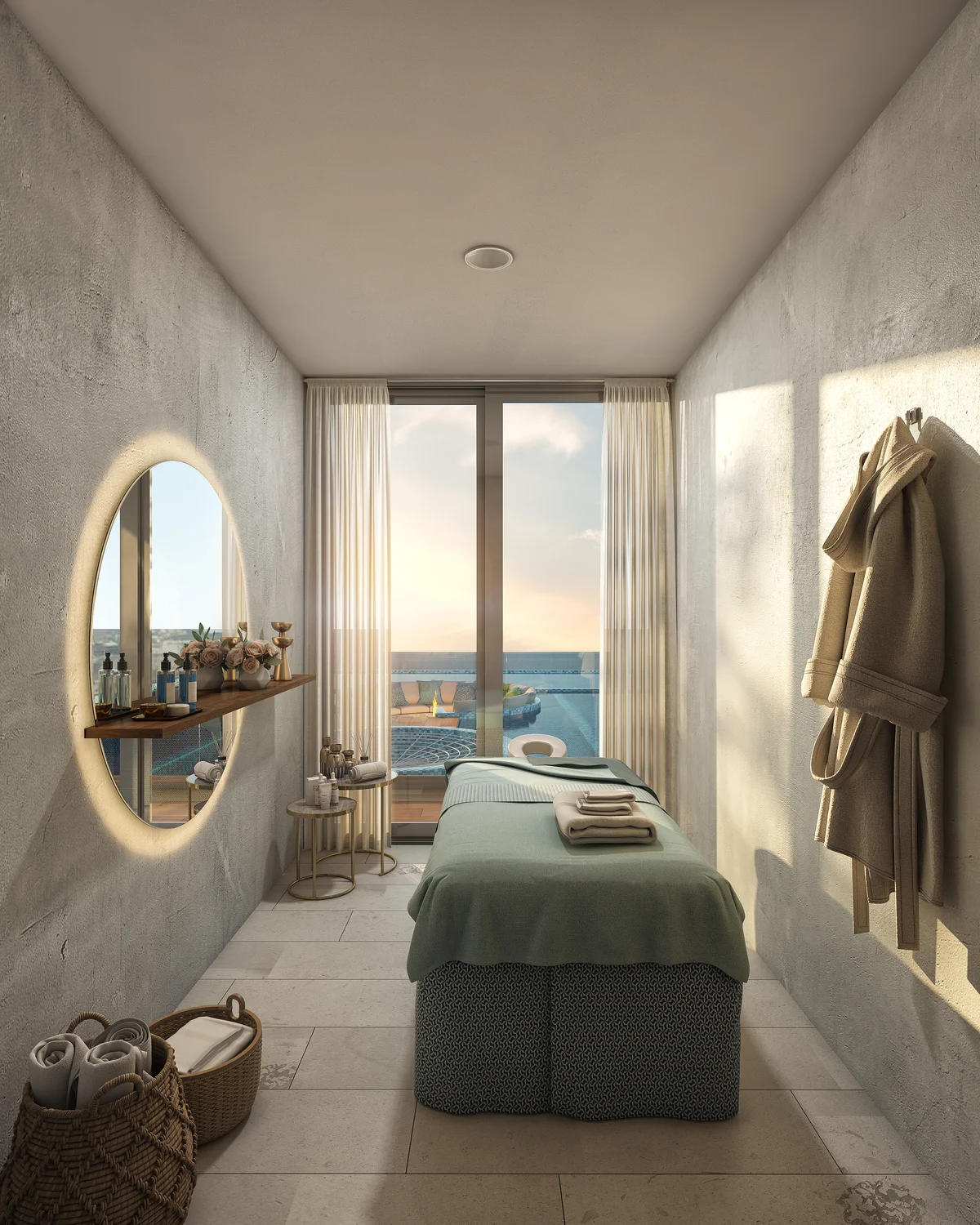 Image of a Spa Treatment Room, featuring Ocean View and Poolside Terrace.