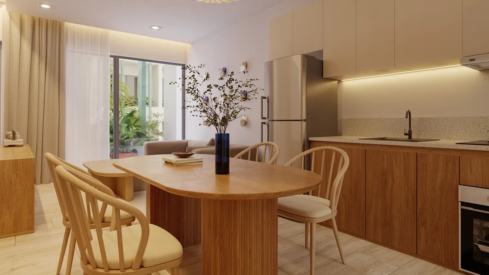 Image of a Open-Plan Living, featuring Modern Kitchen and Dining Area.