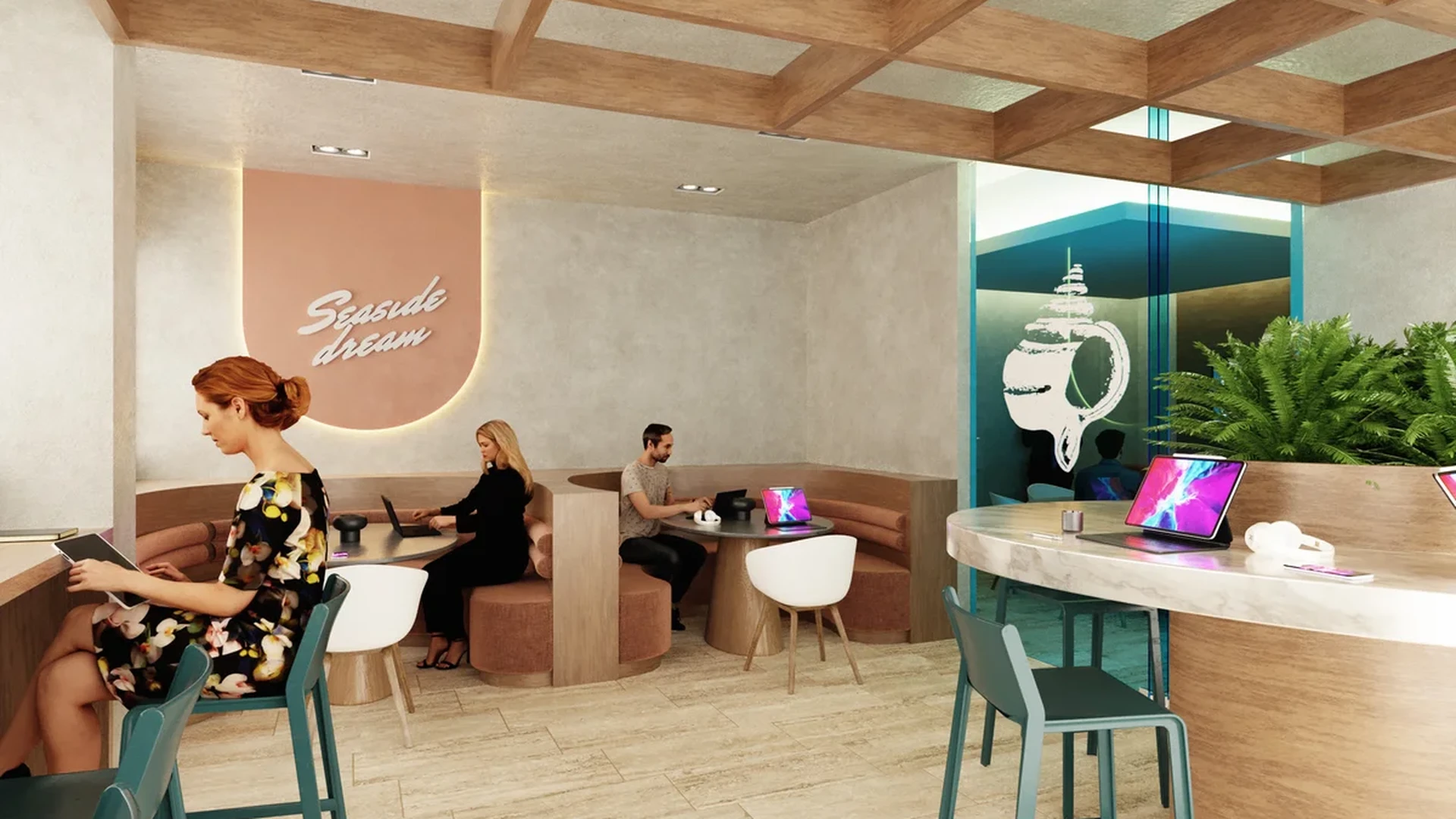 Image of a Coworking Space, featuring Residents' Lounge and Modern Amenity Space.