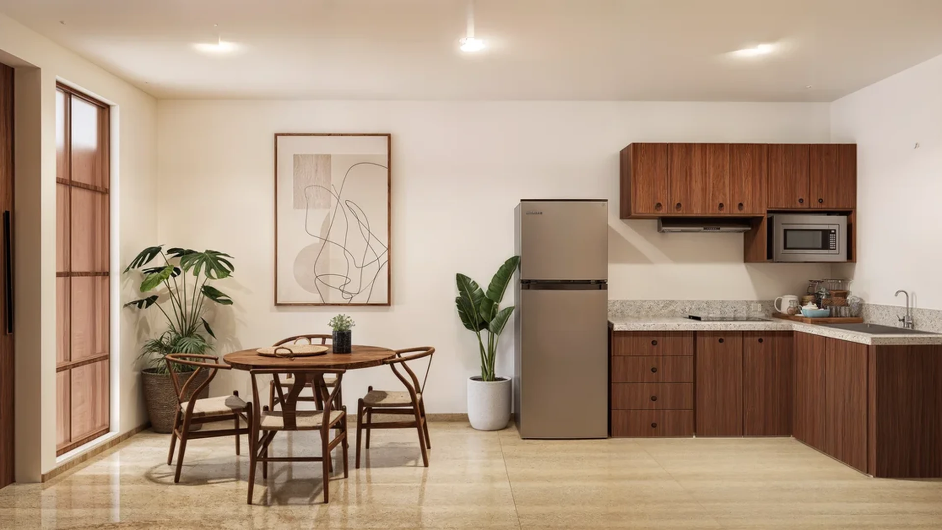 Image of a Open Concept Kitchen, featuring Dining Nook and Wood Cabinetry.