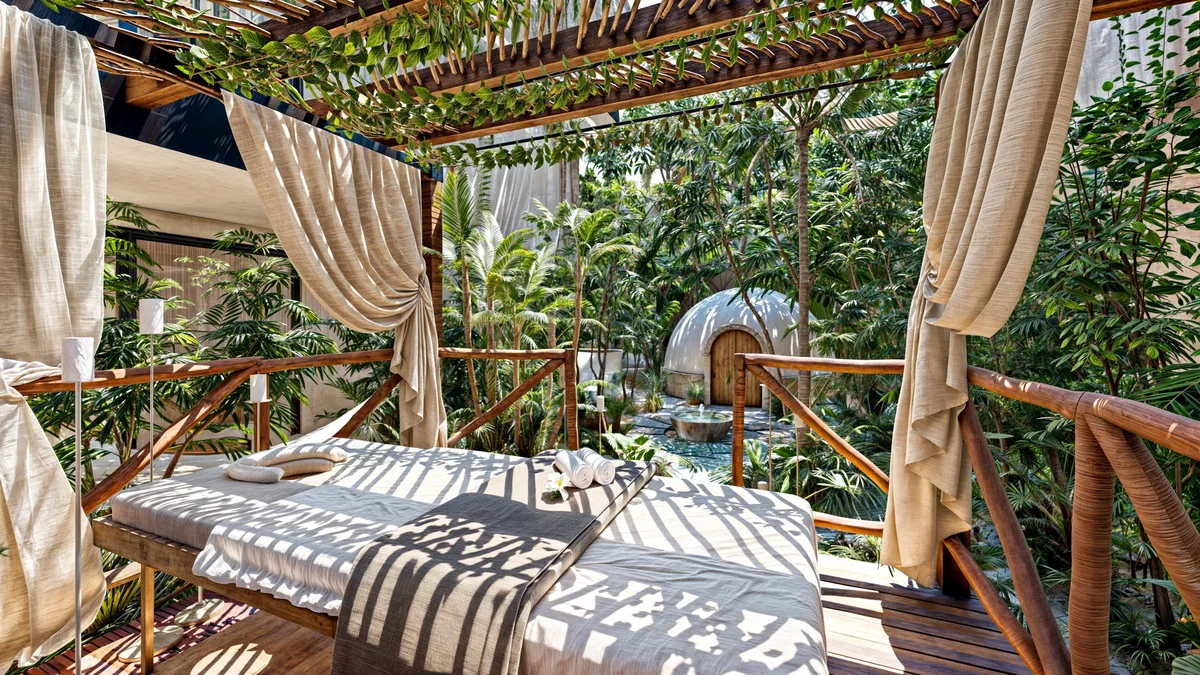 Image of a Spa, featuring Wellness Terrace and Massage Cabana.