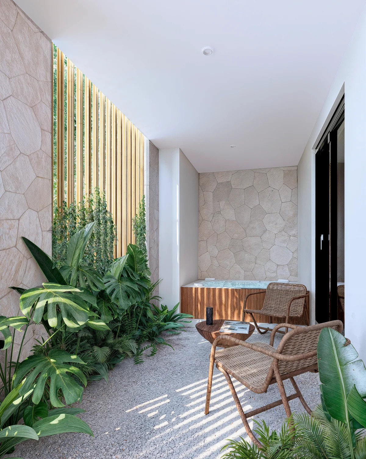 Image of a Private Patio, featuring Outdoor Lounge and Private Jacuzzi.