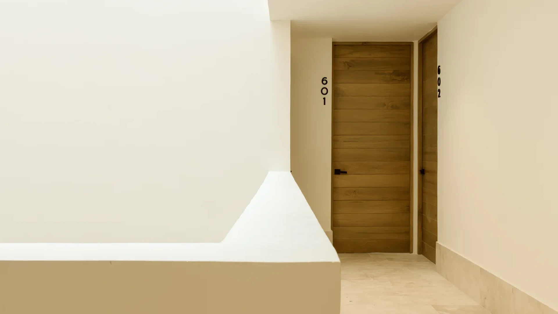 Image of a Modern Hallway, featuring Skylit Corridor and Minimalist Architecture.