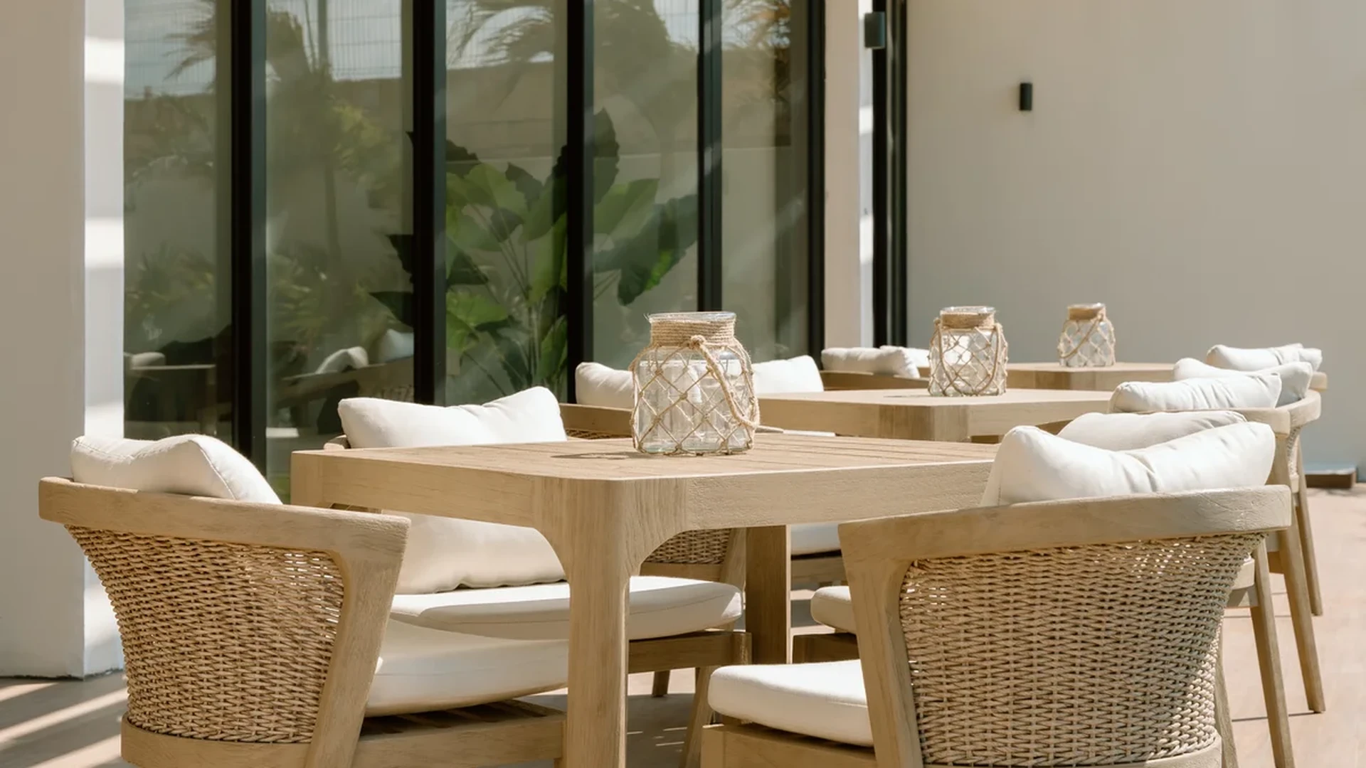 Image of a Outdoor Dining Area, featuring Covered Patio and Wood Pergola.