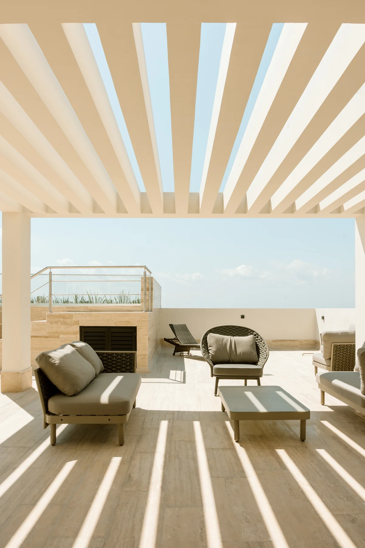 Image of a Rooftop Terrace, featuring Pergola and Outdoor Lounge.