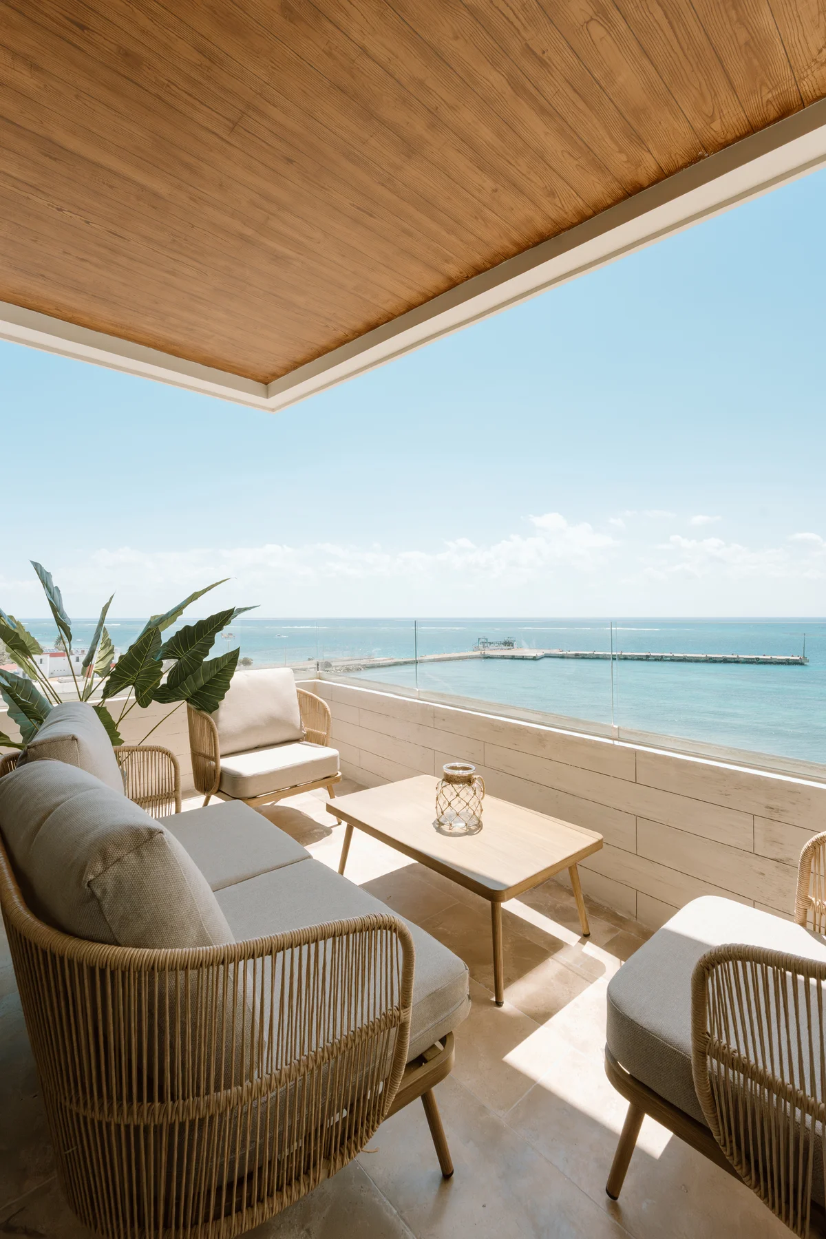 Image of a Ocean View Balcony, featuring Waterfront Terrace and Outdoor Lounge.