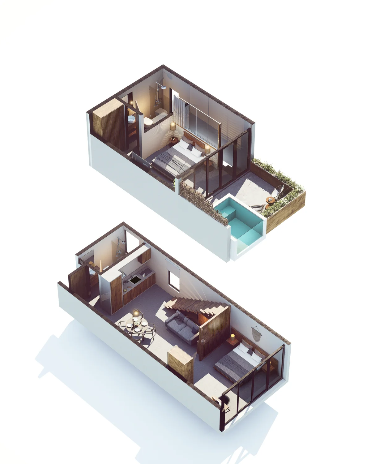 Image of a Two-Level Loft, featuring Private Plunge Pool and Sun Terrace.