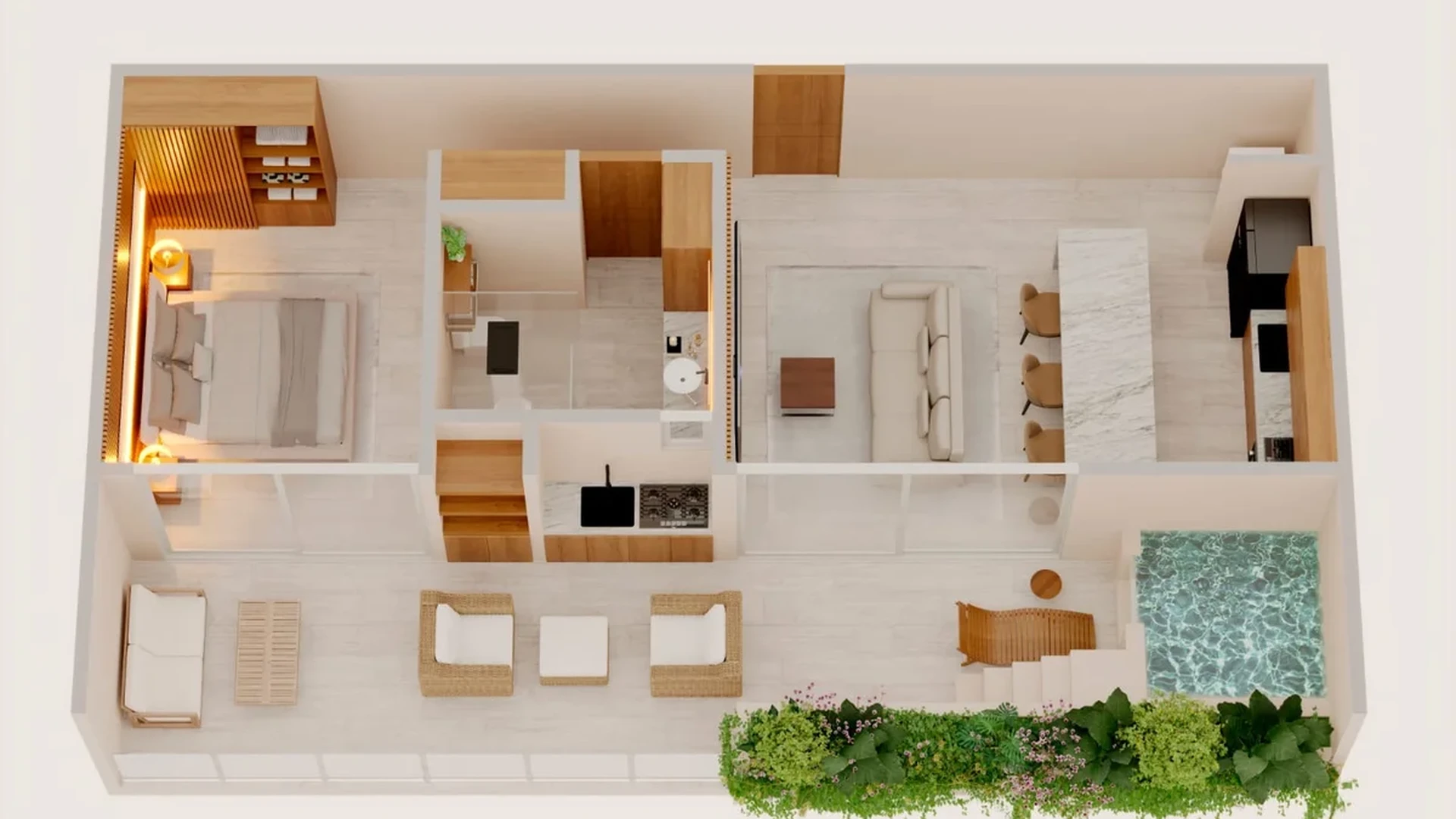 Image of a Floor Plan, featuring Private Terrace and Plunge Pool.