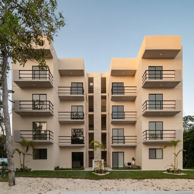 Image of Garden at Selva Escondida II, featuring Modern Architecture, Apartment Exterior.