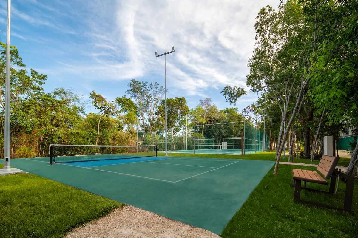 Image of Garden at Selva Escondida II, featuring Tennis Court, Outdoor Amenity.