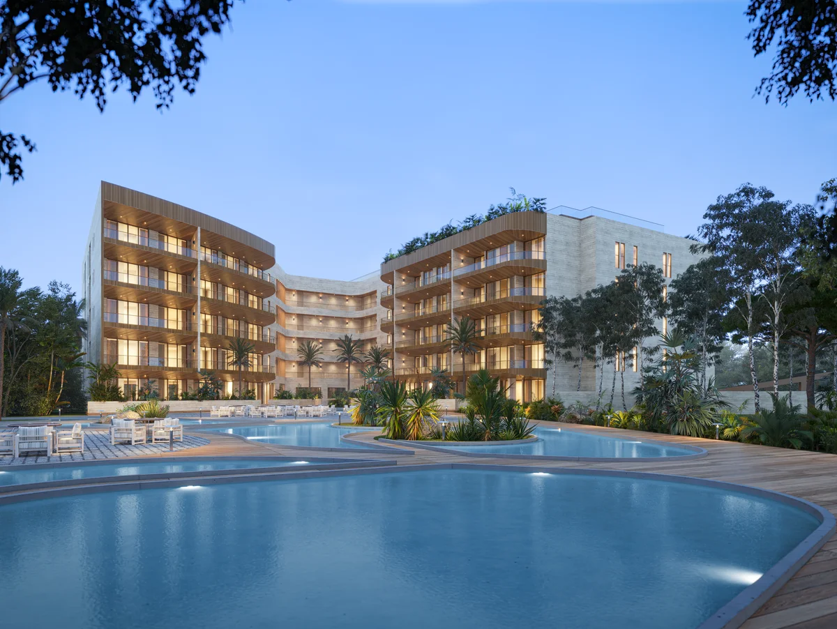 Image of Swimming Pool at Distrito Zen, featuring Luxury Apartments, Resort-Style Pool.