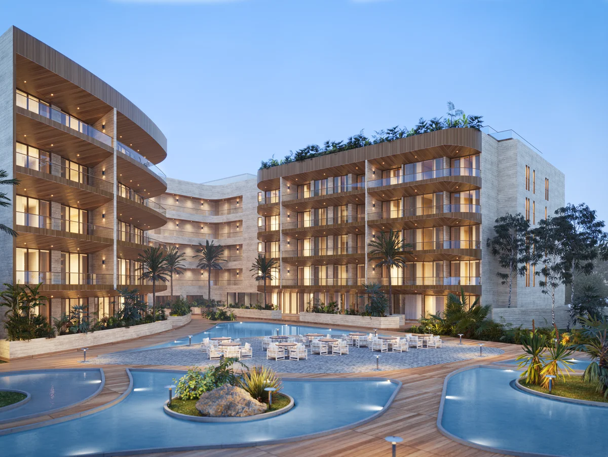Image of Swimming Pool at Distrito Zen, featuring Luxury Apartments, Resort-Style Pool.