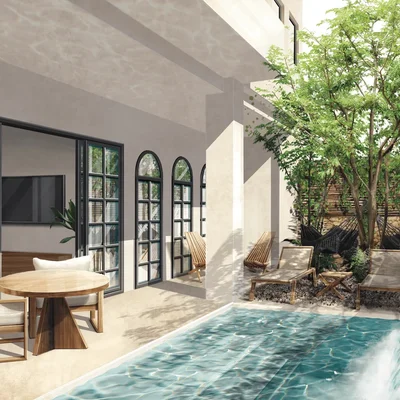 Image of Swimming Pool at Adhonai, featuring Private Pool, Outdoor Patio.