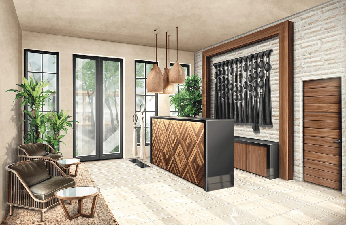 Image of Lobby at Adhonai, featuring Modern Lobby, Reception Area.