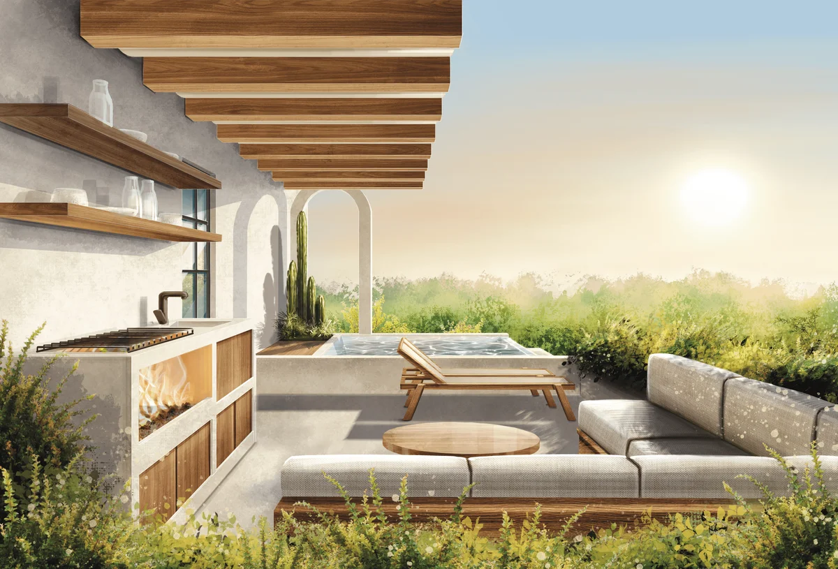 Image of Jacuzzi at Adhonai, featuring Luxury Terrace, Private Jacuzzi.