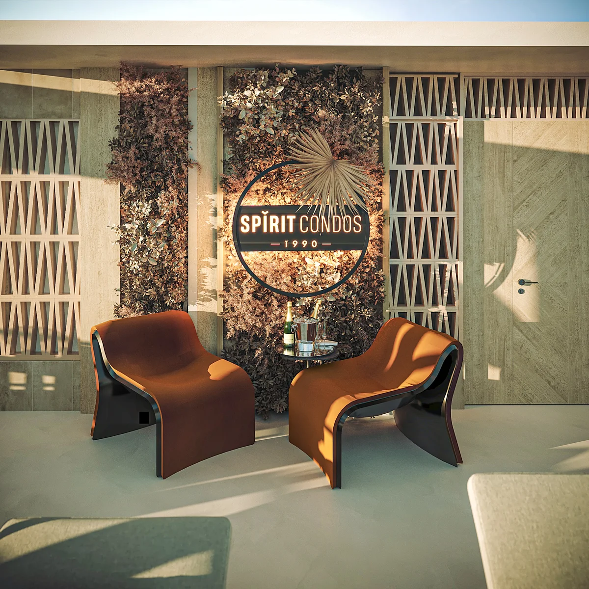 Image of Lounge at Spirit 1990, featuring Modern Lounge, Outdoor Seating.