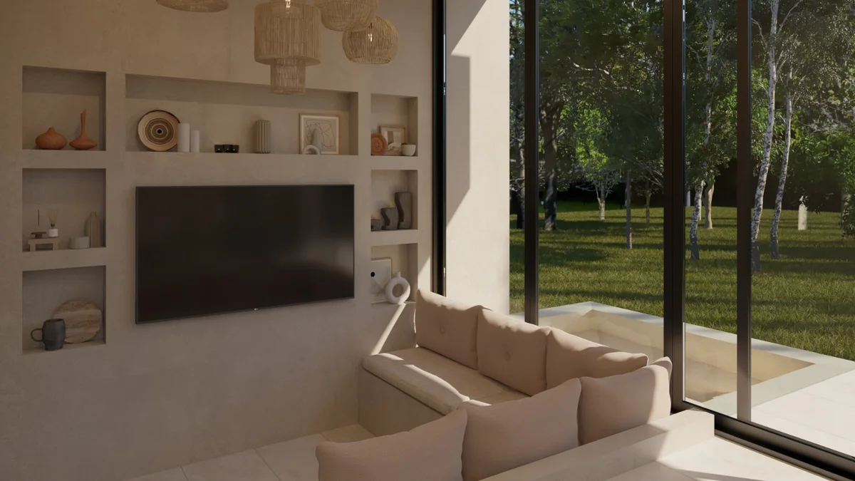 Image of Swimming Pool at Elementos Life, featuring Living Room, Modern Interior.