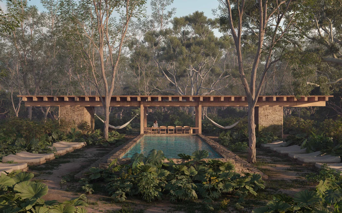 Image of Swimming Pool at Aldea Kalan, featuring Jungle Pool, Private Oasis.