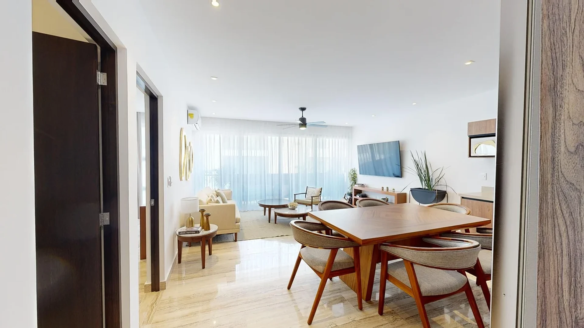 View of Open Concept Living at Ceiba at 25, showcasing Modern Dining Room, Living Room.