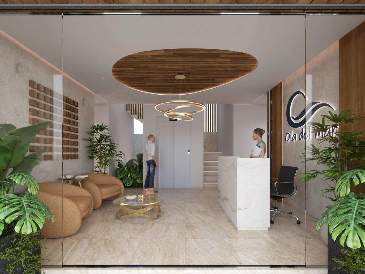 Image of Lobby at Ola de Mar, featuring Modern Lobby, Luxury Reception.