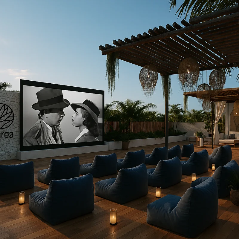 Image of Rooftop Terrace at Aurea, featuring Outdoor Cinema, Rooftop Terrace.