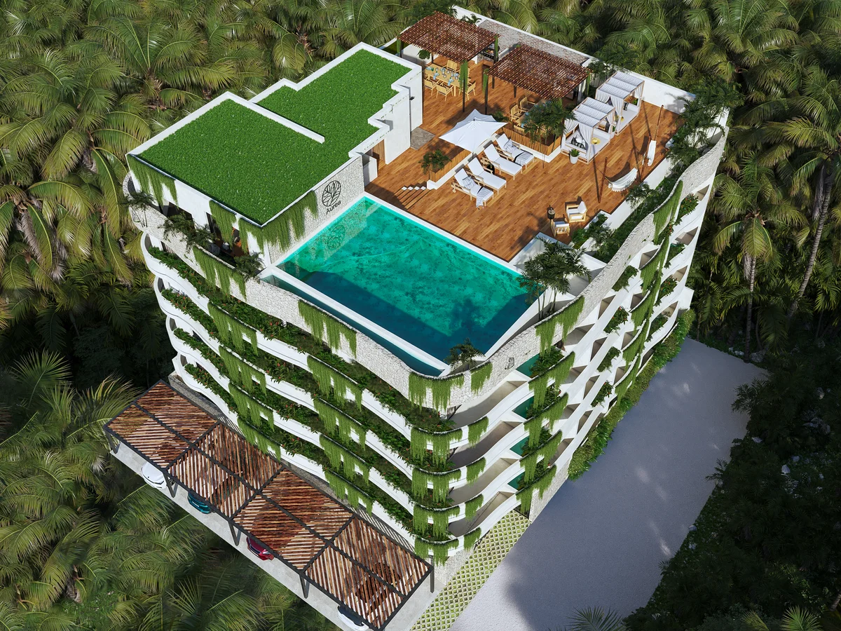 Image of Swimming Pool at Aurea, featuring Luxury Apartment Building, Rooftop Pool.