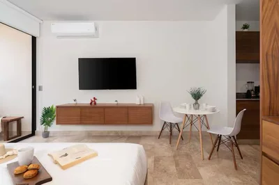 View of Studio Apartment at Akua Reserve, showcasing Modern Interior, Minimalist Design.