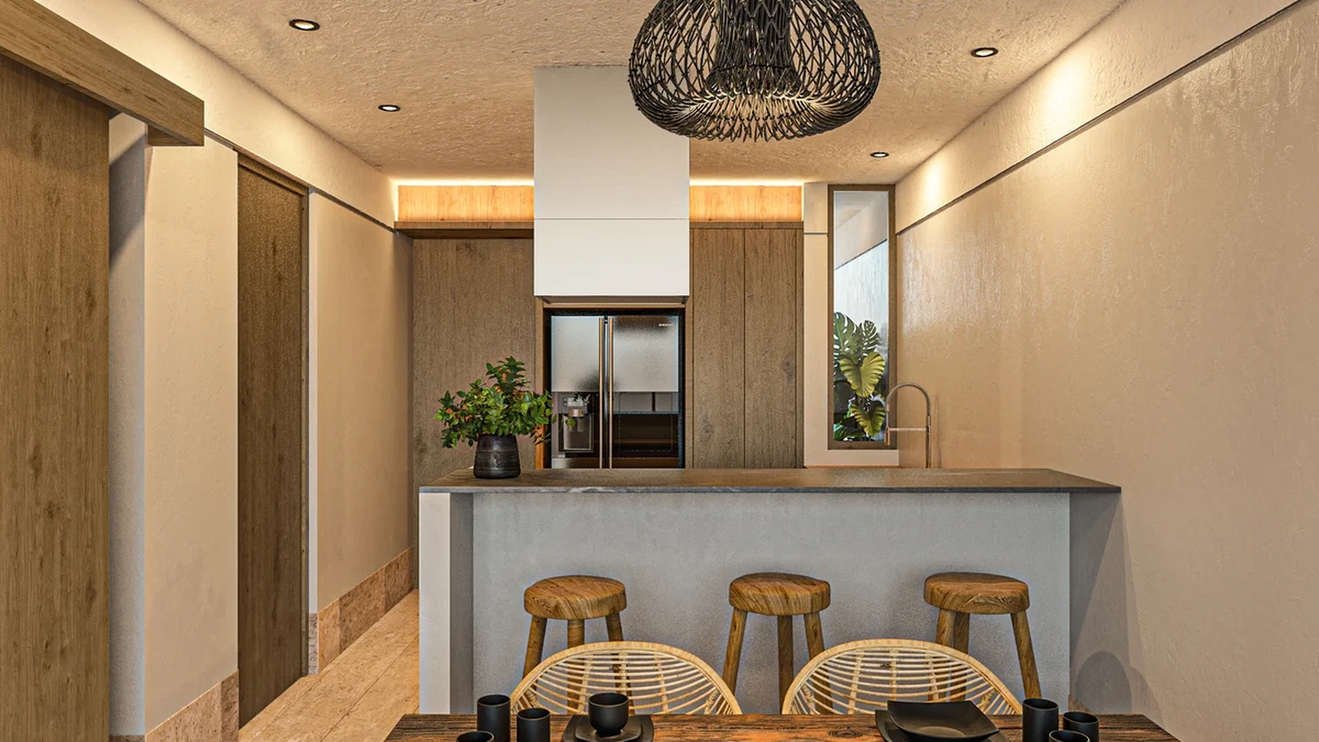 Image of a Dining Area, featuring Kitchen Island and Open Concept Kitchen.