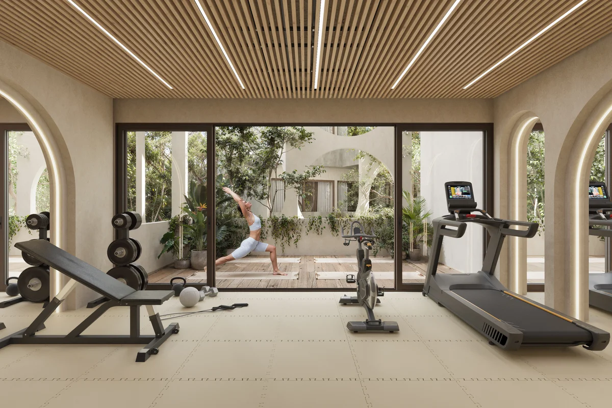 Image of Gym at Vernal, featuring Fitness Center, Private Gym.