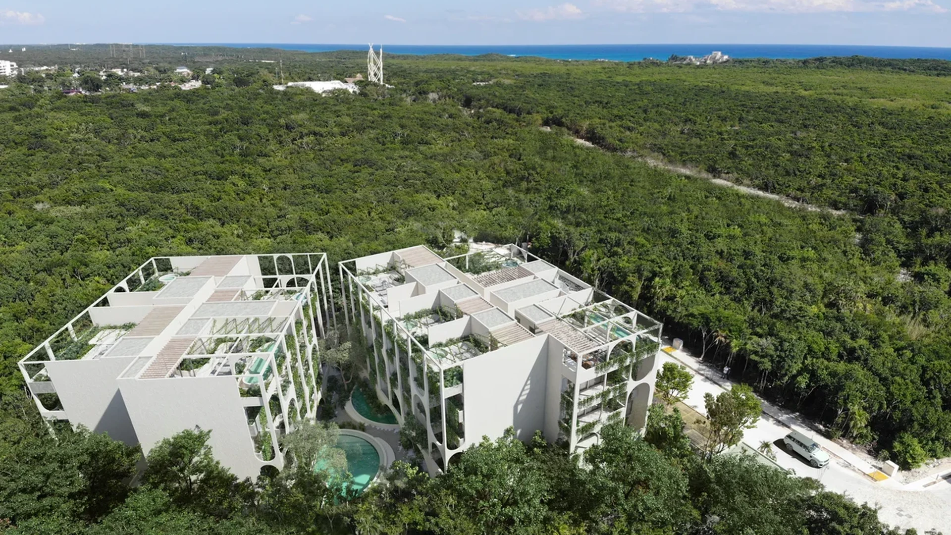 Image of Swimming Pool at Vernal, featuring Aerial View, Modern Architecture.