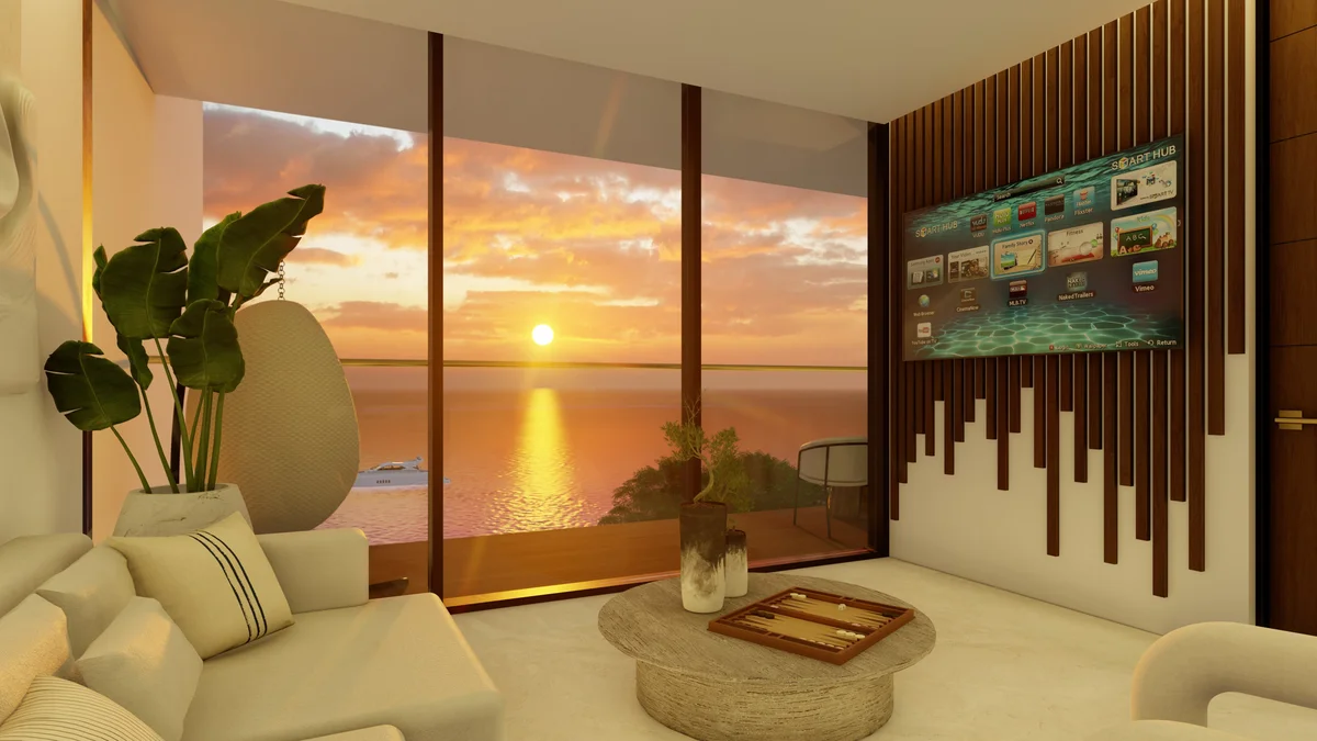 Image of Ocean View at Existence, featuring Ocean View Living Room, Sunset View.