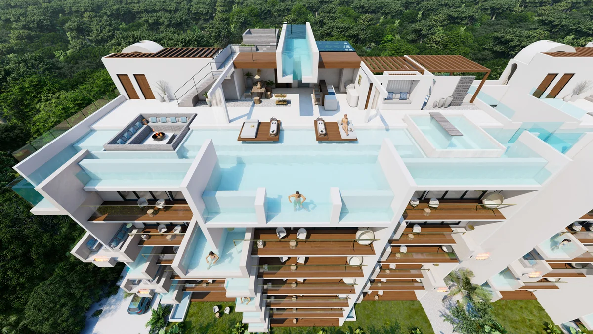 Image of Swimming Pool at Existence, featuring Luxury Apartments, Rooftop Pool.
