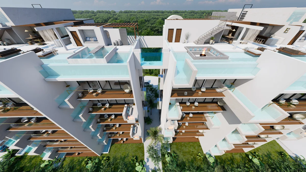 Image of Swimming Pool at Existence, featuring Modern Architecture, Luxury Condos.