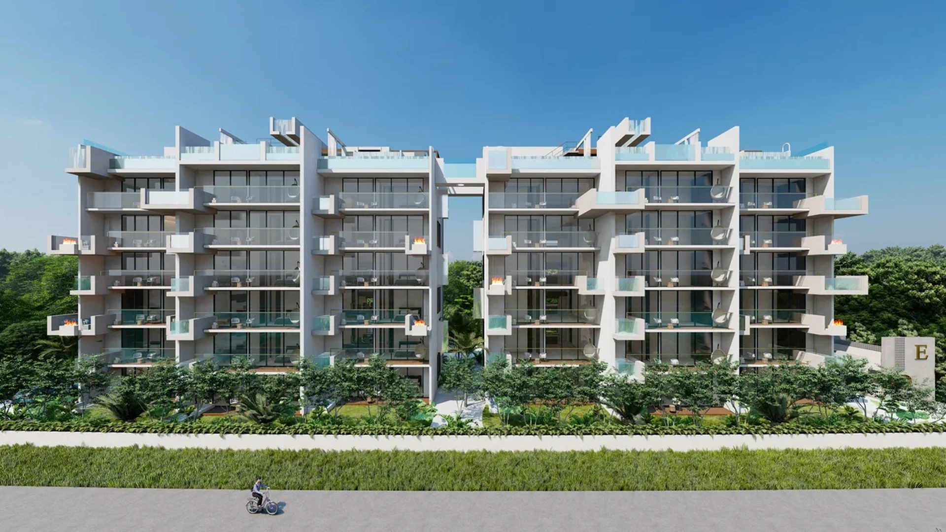 Image of Swimming Pool at Existence, featuring Modern Architecture, Apartment Building Exterior.