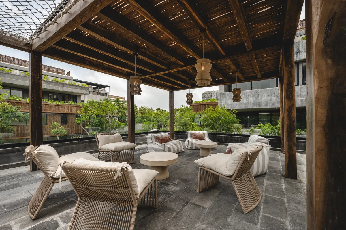 Image of Rooftop Terrace at Humana, featuring Outdoor Lounge, Covered Terrace.
