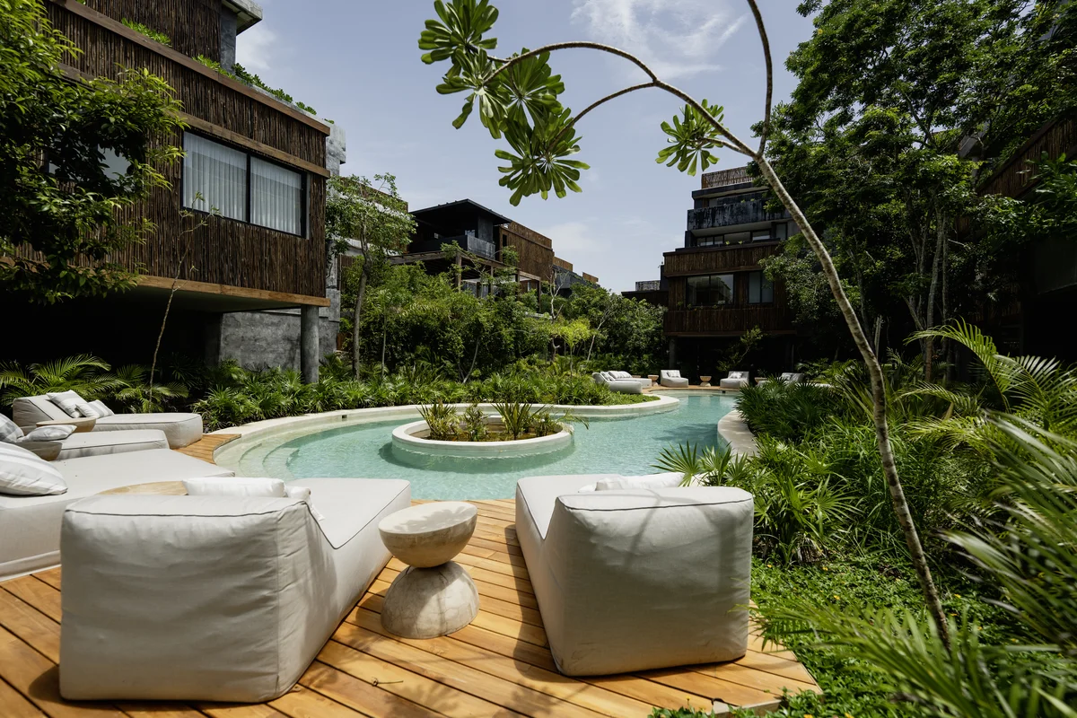 Image of Swimming Pool at Humana, featuring Resort Style Pool, Lush Landscaping.